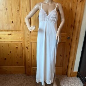 Vintage 70s Le Voy's White Slip Dress 34 Nylon Lingerie Glam USA